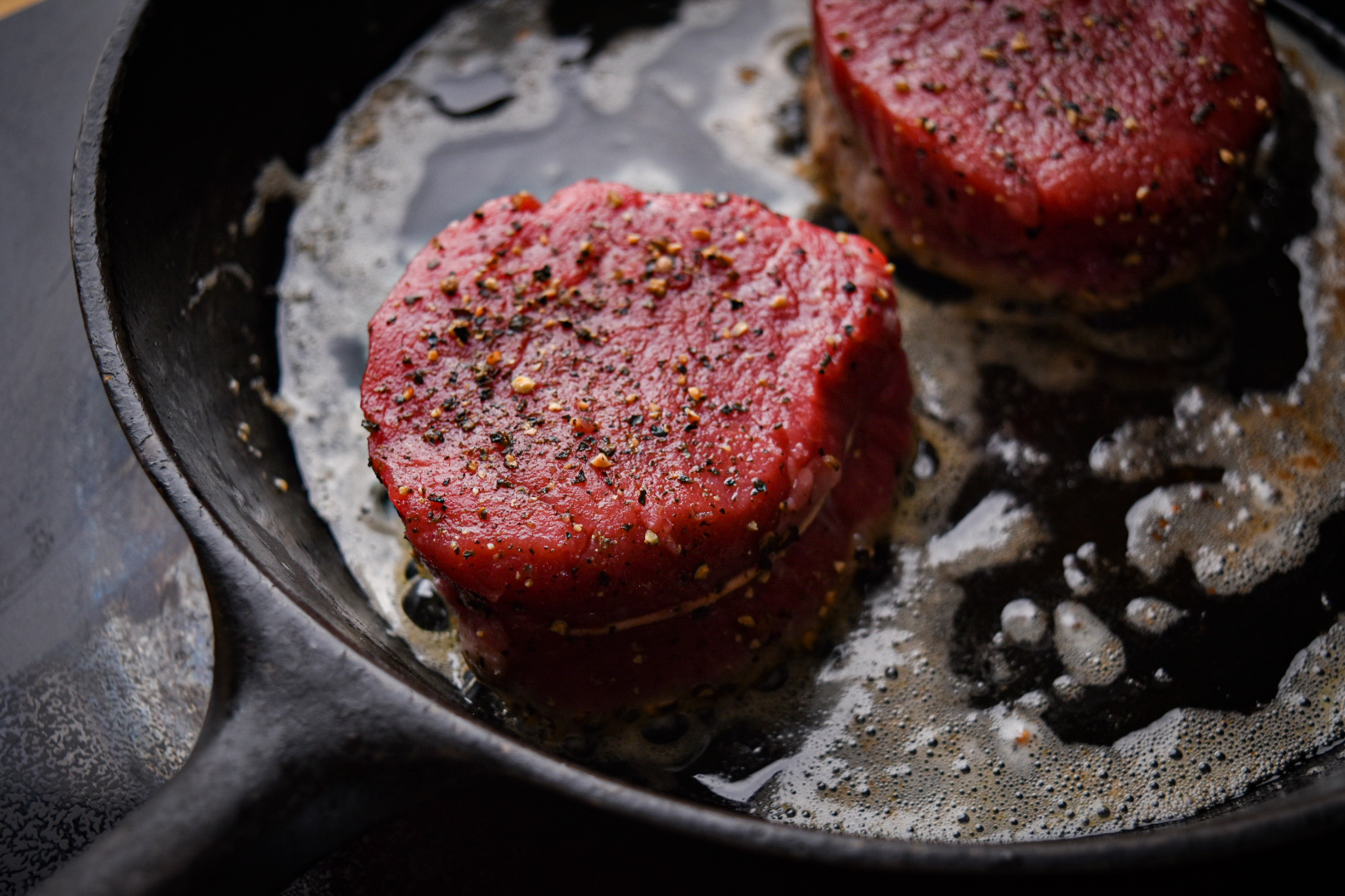 Pan Seared Beef Tenderloin Steak with Lemon Thyme Butter