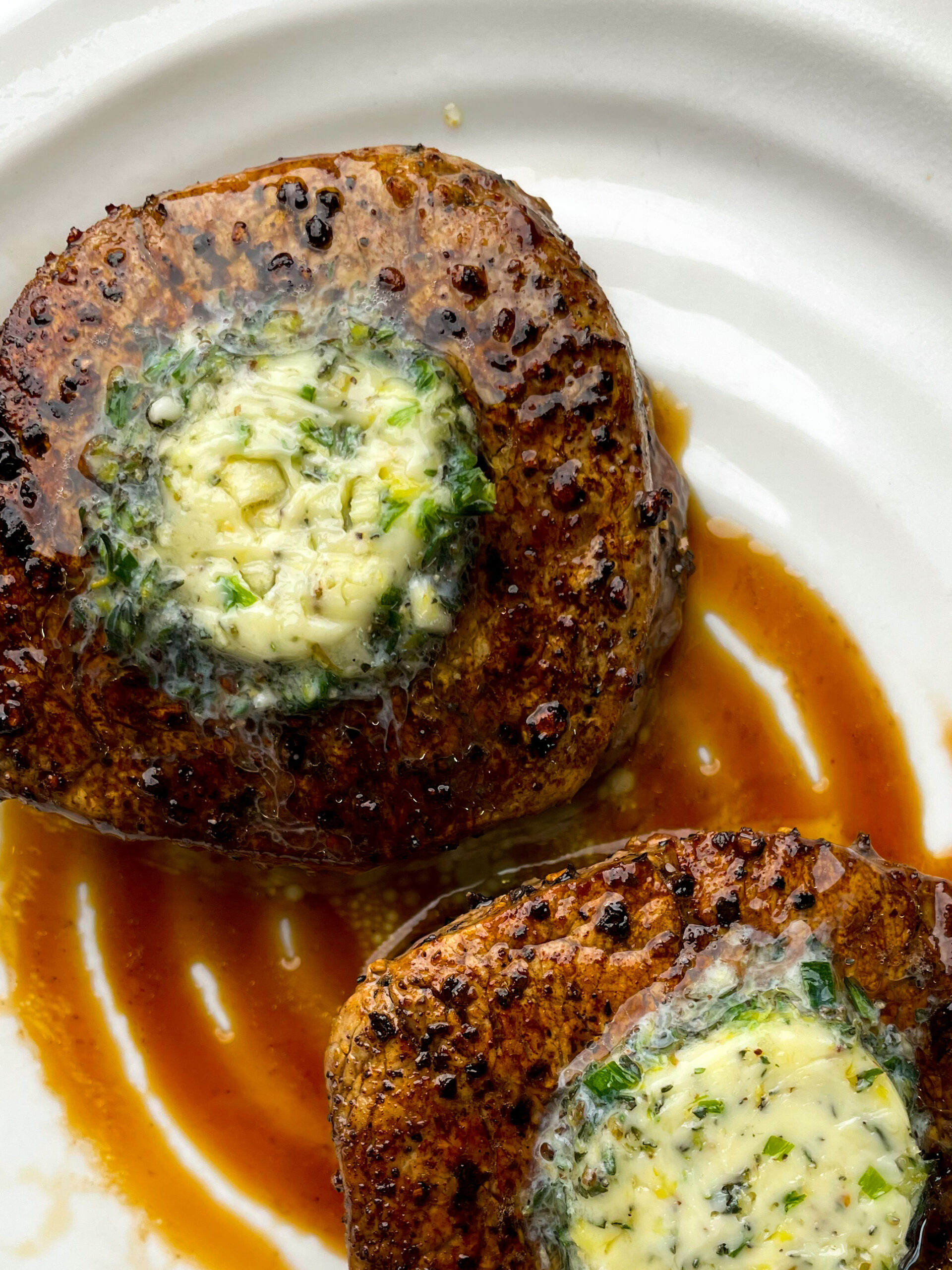 Pan Seared Beef Tenderloin Steak with Lemon Thyme Butter